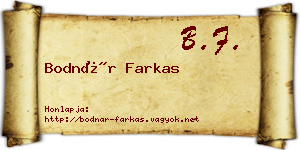Bodnár Farkas névjegykártya